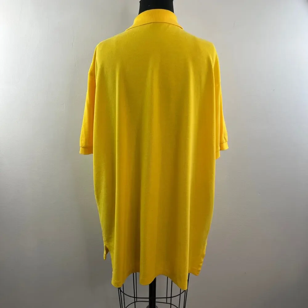 Polo Ralph Lauren Yellow Men's Polo Shirt Cotton Collared Short Sleeve Size XL